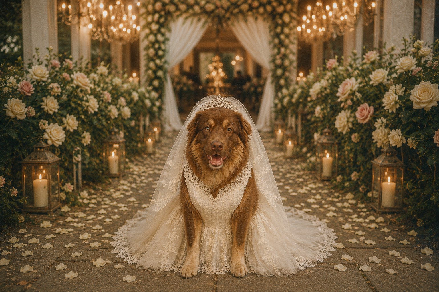 Our dog, dressed up for the occasion
